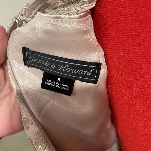 NWOT JESSICA HOWARD CHAMPAGNE FORMAL DRESS,  SIZE 8 - Picture 8 of 9